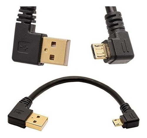 Chapado En Oro Usb 20 A A Micro B En Angulo Izquierdo Cable