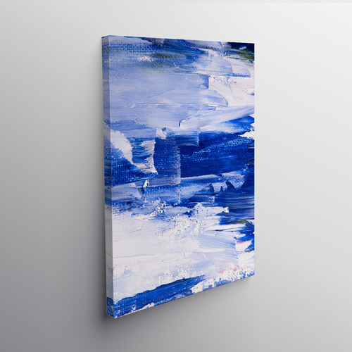 Cuadro Arte Abstracto 70x50cm Impreso En Lienzo Canvas Azul Zafiro