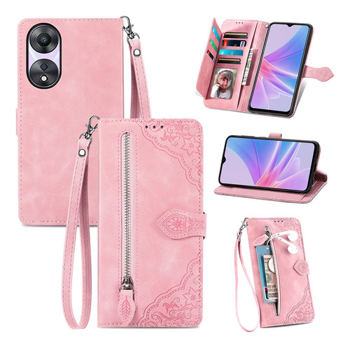 Funda Para Teléfono Oppo A18 A17 A16 A15 A12 Funda De Piel Tipo Cartera