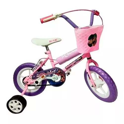 BMX infantil Forest FOR83/81CH R12 color rosa/violeta con ruedas de entrenamiento  