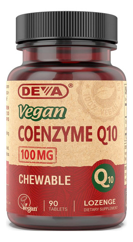 Deva Nutrition Coenzima Q10 Vegana 90 Tabs Masticable Sabor Sin Sabor