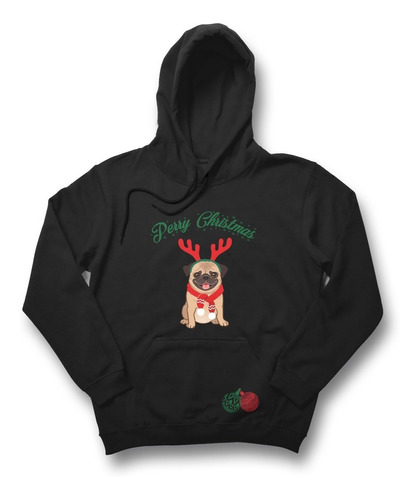 Sudadera Perry Christmas Navidad Pug Hoodie Unisex