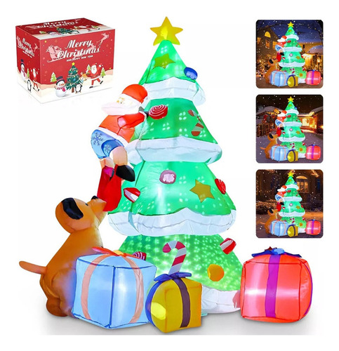 .. Inflable De Navidad Decor Navidenos Con Luz De Nieve 2.1m