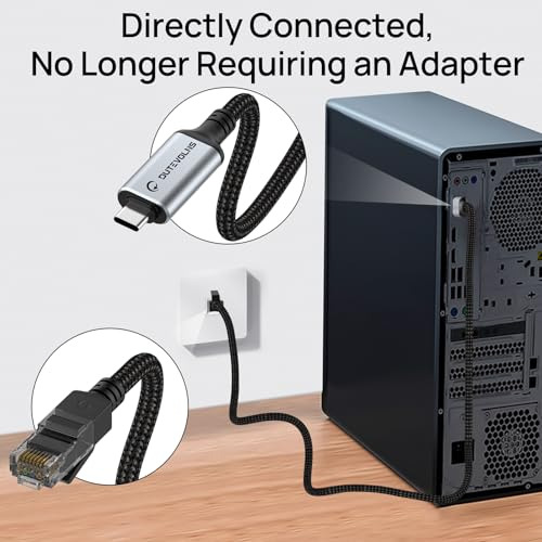 Cable Usb C A Ethernet 5 Pies, Tipo C A Rj45 Nylon, Conexión