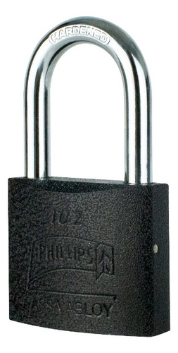 Candado De Hierro Phillips Modelo 102 Gancho Largo Negro Negro