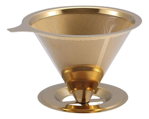 . Embudo De Filtro Sin Papel Con Cono De Metal Dorado