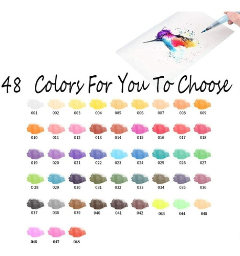48 Colores Pinceles Para Acuarela Brillante