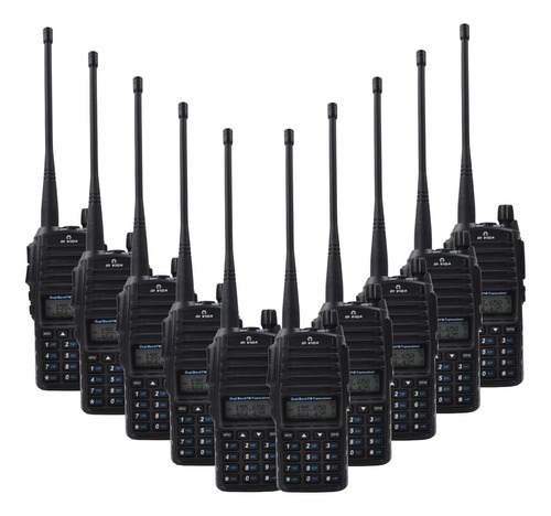 Walkie-talkie Baofeng UV82 UV-82 com 10 rádios e frequência VHF/UHF - preto 100V/220V