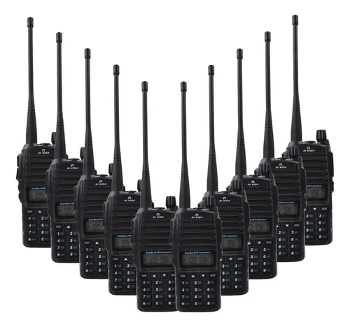 comprar Walkie-talkie Baofeng UV82 UV-82 com 10 rádios e frequência VHF\u002FUHF - preto 127\u002F220V