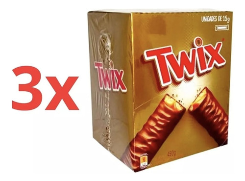 Kit C/3 Chocolate Twix C/30 X 15g