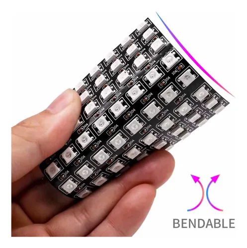 Modulo Matriz Led Flexible Rgb 8x8 Ws2812b 5050 Panel Cinta