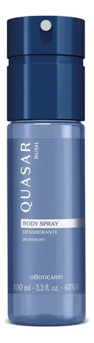 Boticário Desodorante Body Spray Glamour Quasar Rush Antitranspirante 100mL