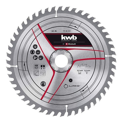 Disco De Sierra 250 Mm Einhell/kwb Centro 30mm 48 Dientes