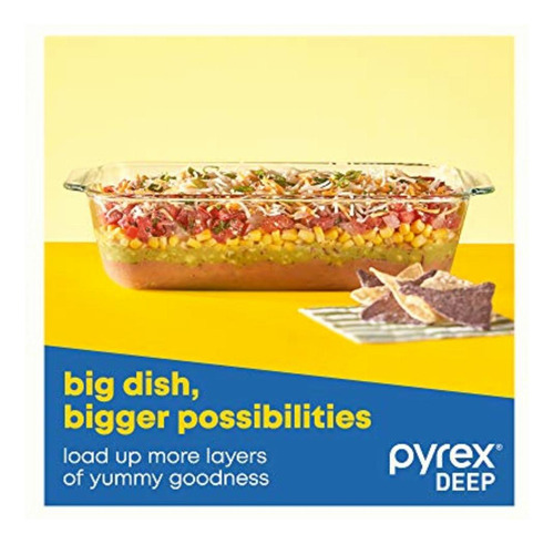 Pyrex 1135014 Refractario De Vidrio Cuadrado Set De 6 Piezas