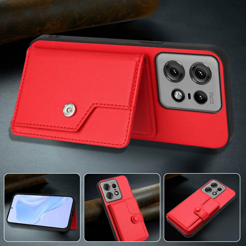 Compatible Funda Rfid Con Bolsa De Tarjetas For Motorola Edge 50 Pro P