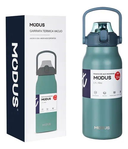 comprar Modus Garrafa Térmica Isolada A Vácuo De Aço Inoxidável 1700ml Cor Verde