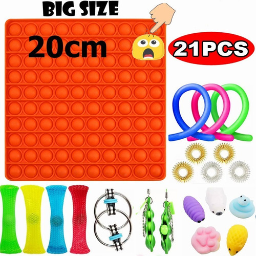 21 Piezas Barato Pop It, Fidget Juguetes Globbles Gigantes P