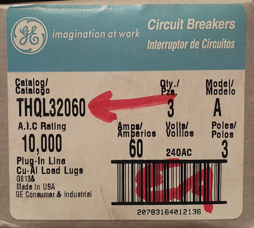 Imagen 6 de 6 de Pastilla Termomagnética General Electric Thql 32060