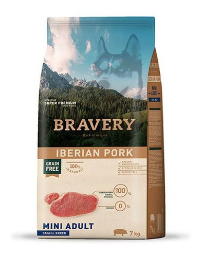 Bravery Perro Adulto Raza Pequeña Sabor Cerdo Iberico 7 Kgs