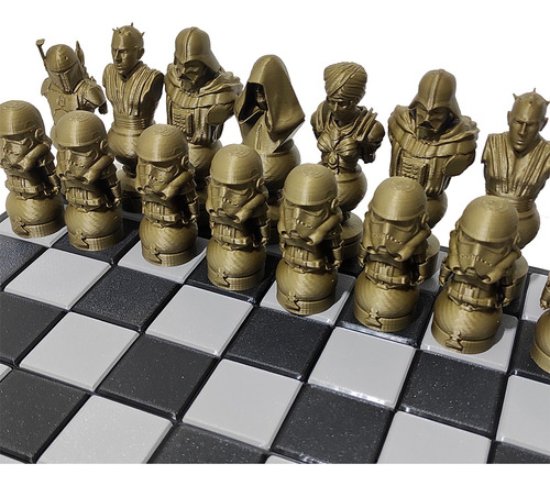 Jogo De Xadrez Star Wars Com Caixa E Tabuleiro Modular