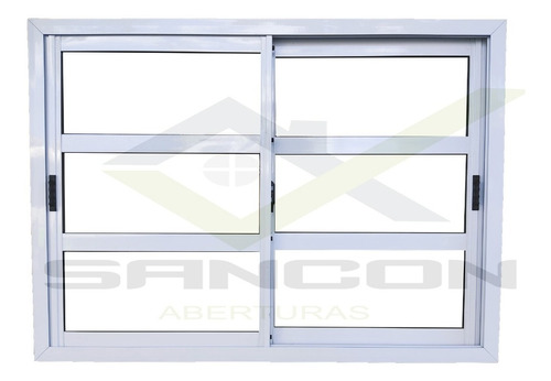 Ventana De Aluminio De 110x100 Vidrio Repartido Horizontal