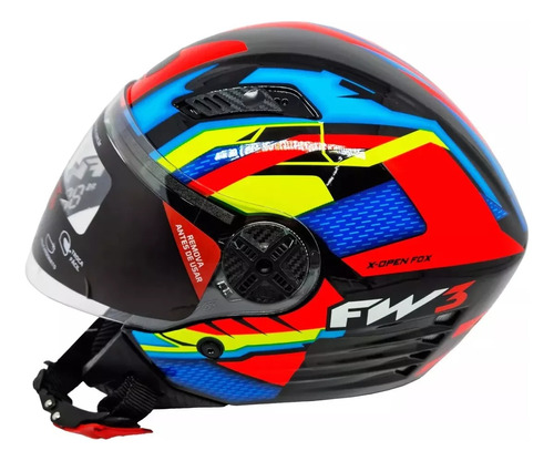 Capacete Aberto Fw3 X Open Up Fox Com Óculos Interno Fumê