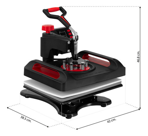 Plancha De Sublimación Combo 8 En 1 Playera Taza Gorra Plato Color Negro/rojo