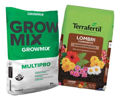 Sustrato Growmix Multipro 80lts Humus De Lombriz 5l