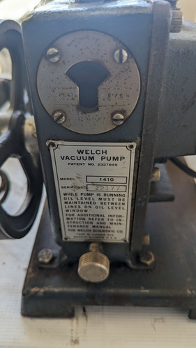 Bomba De Vacio Welch Vacuum Pump 1410 Industrial (Usado)