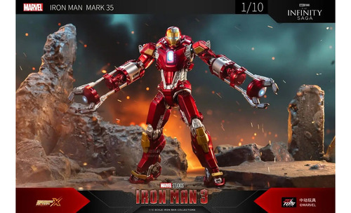 Figura De Acción Zd Iron Man Mk35 A Escala 1/10, Juguete Par