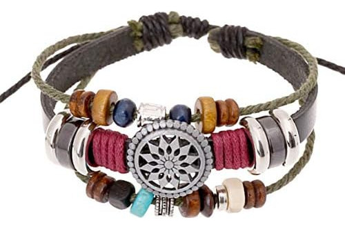 Mujer Señora Bohemia Viento Cuentas Multicapa Pulsera