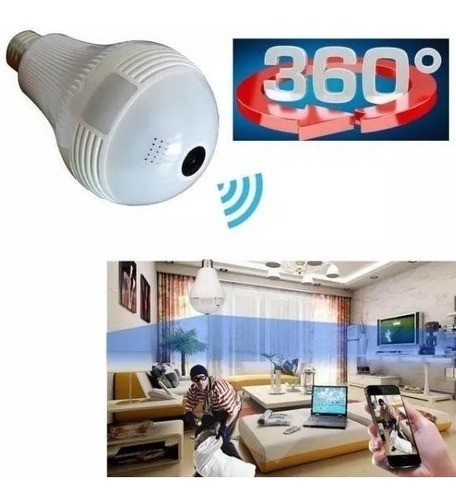 Camara Ip Wifi Foco Lente 360º Led Espia Parlante Sensor