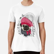 Comprar Remera Lindo Bulldog Con Gorra Roja Lindo Pug Algodon Premiu