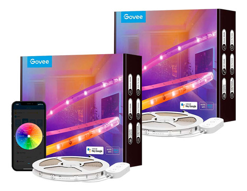 Pack 2x Tira De Luces Led Rgbic 5mt Wifi Con Protector Govee