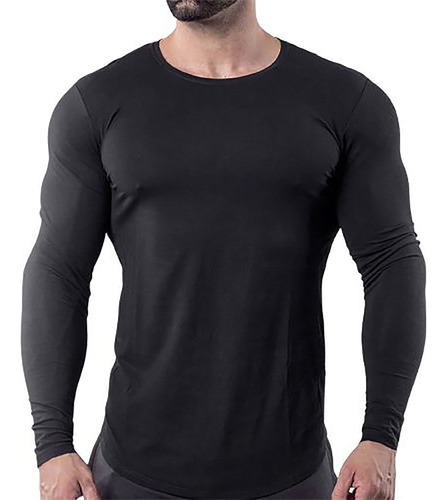 Camisetas De Manga Larga Para Hombre S 350 Con Cuello Redond