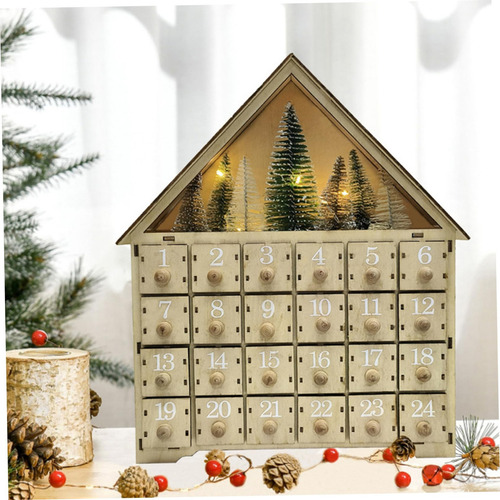 Navidad Con Led Y Árbol Calendario De Adviento De Madera