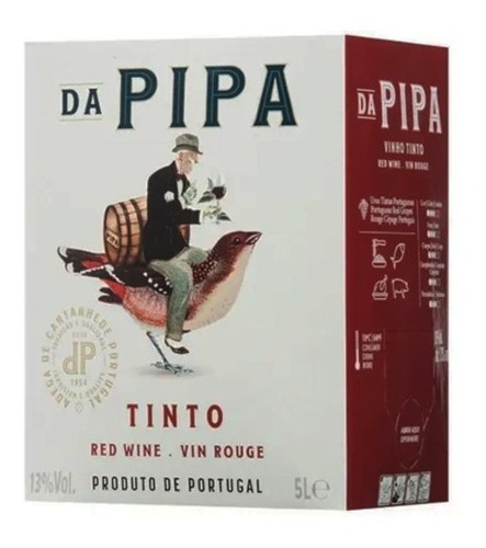 Vinho Tinto Português Da Pipa Bag In Box 5 Litros Meio Seco