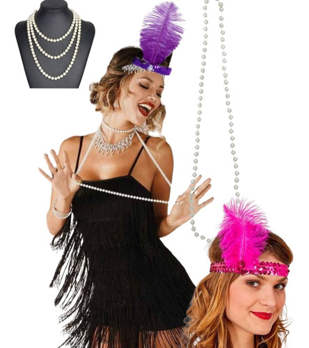 Imagen 1 de 5 de Set Charleston Cintillo + Collar