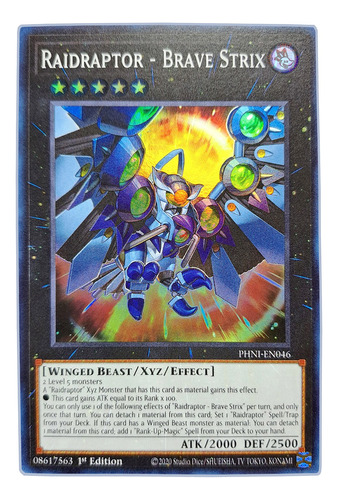 Yugi-oh! Raidraptor Brave Strix Phni-en046 Super