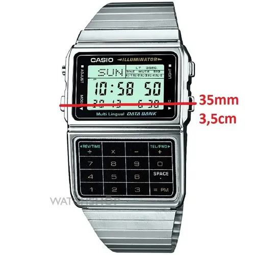 Relogio Casio Dbc 611-1 Aço Data Bank Calculadora Crono Tim