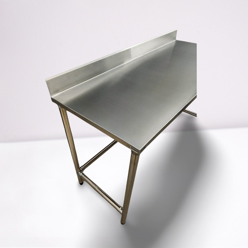 Mesa Bancada 130x40 Aço Inox Industrial Com Espelho Sem Base