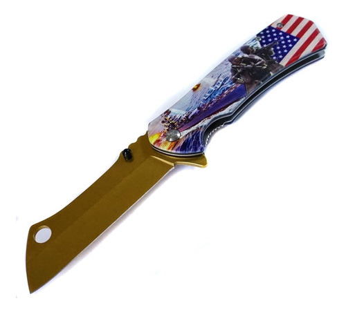 Gold American Flag Navaja Cortapluma Ac02