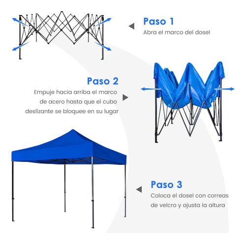 Repuesto De Lona Premium Toldo 3x3 Impermeable Para Jardin Azul