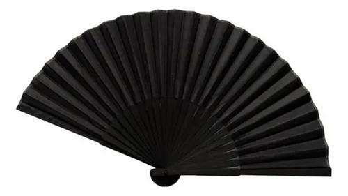comprar L 2 Abanicos Plegables De Mano De Seda De Color Negro Grande