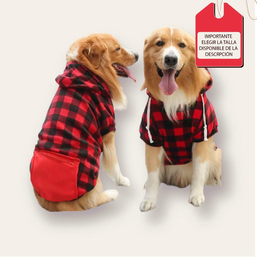 Imagen 1 de 3 de Saco Sweater Buzo Para Perro O Gato Cuadros Rojo Navidad