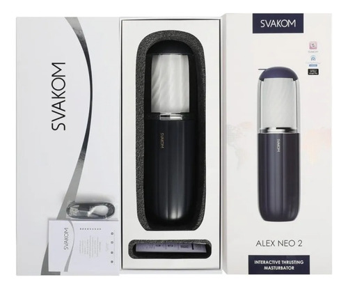 Svakom Alex Neo 2 aplicativo móvel de masturbador masculino automático cor preto