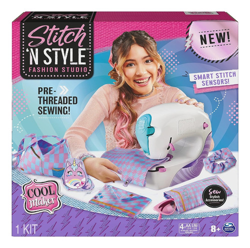 Juguete Maquina De Coser Para Niñas Cool Maker Stitchn Style Color Blanco