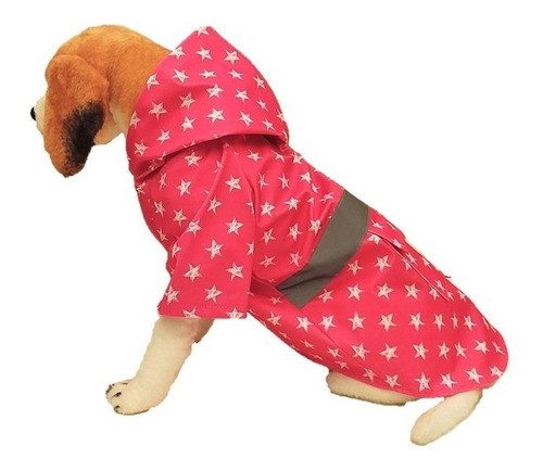 Capa Chuva Pet Cachorro C/ Bolso Abertura P/ Guia Estrela Pp