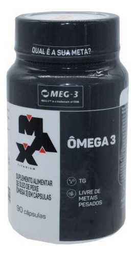 Omega 3 Suplemento Base Oleo Peixe Max Titanium 90 Caps