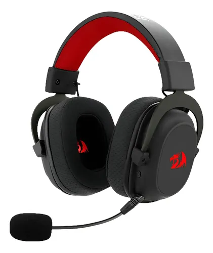 Headset Gamer Redragon Zeus Pro Sem Fio 2.4ghz 7.1 Rgb Preto Preto